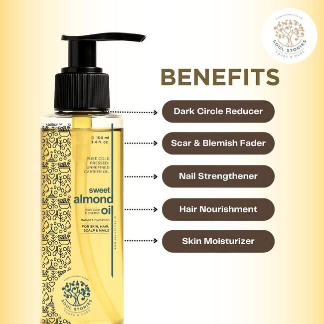 Sweet Almond oil — cold-pressed carrier oils